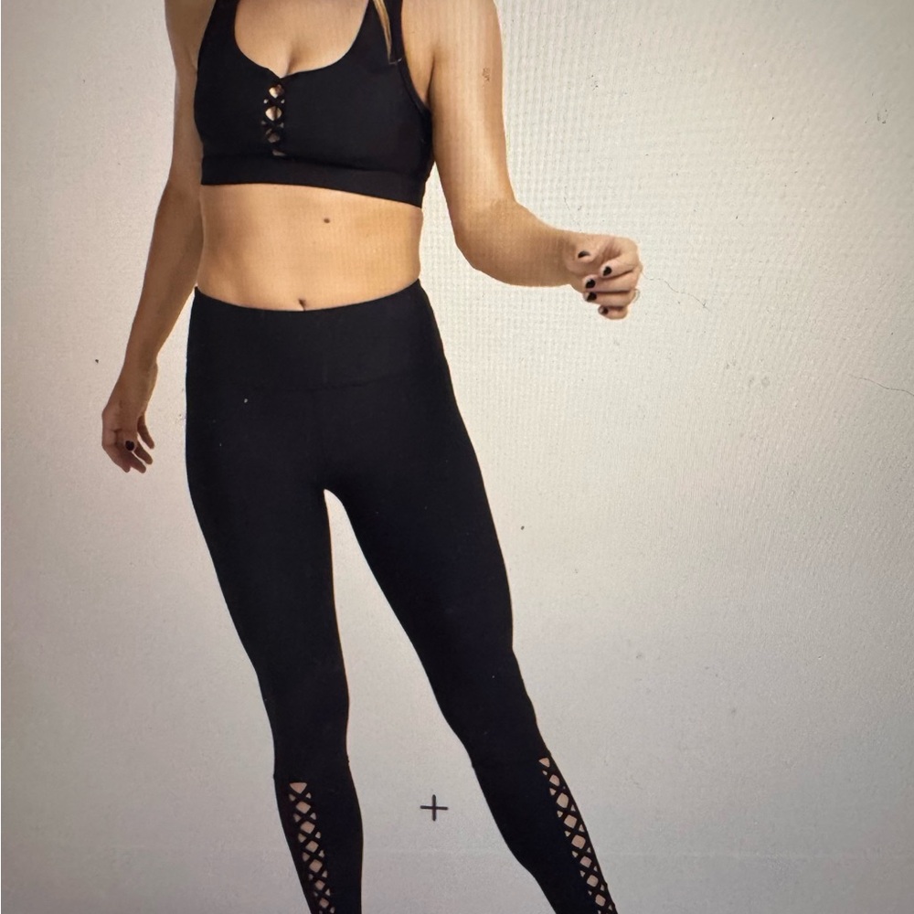 SoulCycle Black Lace-Up Leggings